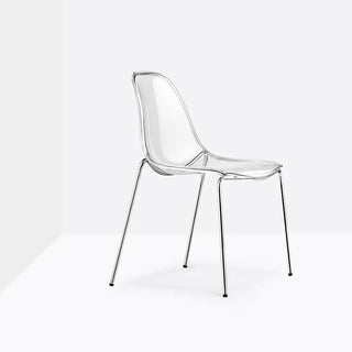 Pedrali Day Dream 405 chair with steel legs and polycarbonate seat