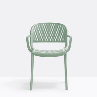 Pedrali Dome 266 perforated chair with armrests for outdoor use Pedrali Green VE100E - Buy now on ShopDecor - Discover the best products by PEDRALI design