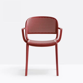 Pedrali Dome 266 perforated chair with armrests for outdoor use Pedrali Red RO400E - Buy now on ShopDecor - Discover the best products by PEDRALI design