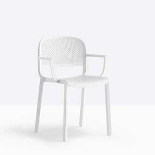 Pedrali Dome 266 perforated chair with armrests for outdoor use White - Buy now on ShopDecor - Discover the best products by PEDRALI design