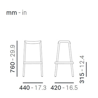 Pedrali Dome 268 stool H.76 cm. - Buy now on ShopDecor - Discover the best products by PEDRALI design