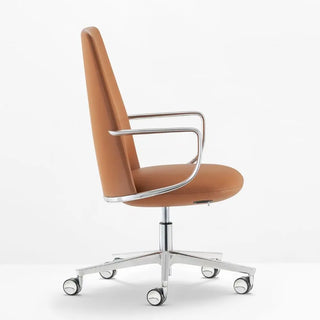 Pedrali Elinor 3755 padded swivel chair with aluminium structure