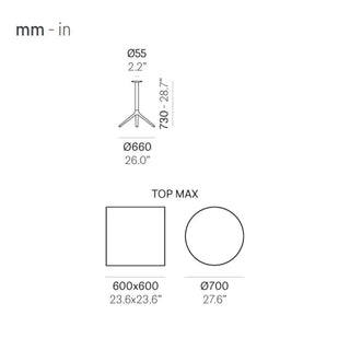 Pedrali Elliot aluminium table base