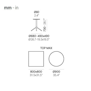 Pedrali Elliot aluminium table base