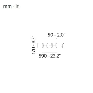 Pedrali Flag Wall 5150W wall-mounted coat hanger