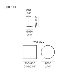 Pedrali Fluxo aluminium table base