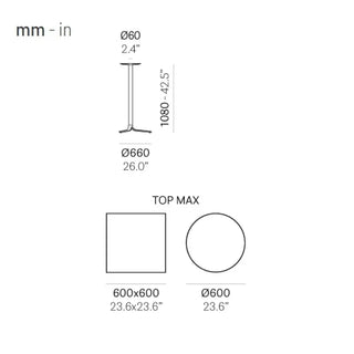 Pedrali Fluxo high aluminium table base
