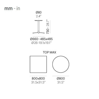 Pedrali Fluxo aluminium table base