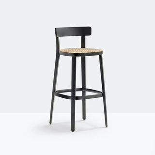 Pedrali Folk ash stool with seat h. 75 cm - 29.53 in.