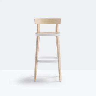 Pedrali Folk ash stool with seat h. 75 cm - 29.53 in.