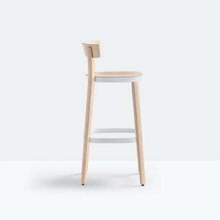Pedrali Folk ash stool with seat h. 75 cm - 29.53 in.
