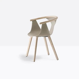 Pedrali Fox 3725 ash armchair with polypropylene shell