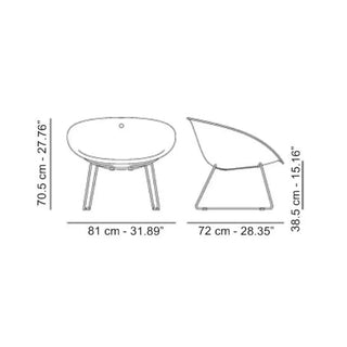 Pedrali Gliss 340 lounge armchair with technopolymer shell and steel sled frame