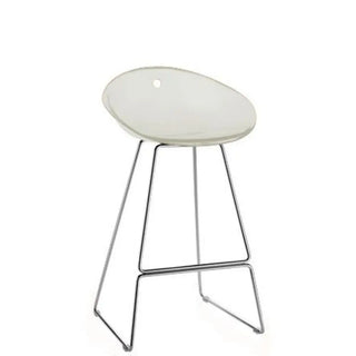 Pedrali Gliss steel stool with sled base and polycarbonate shell