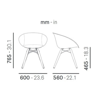 Pedrali Gliss lounge chair with ash legs - Buy now on ShopDecor - Discover the best products by PEDRALI design