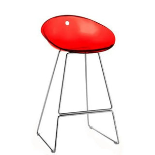 Pedrali Gliss steel stool with sled base and polycarbonate shell