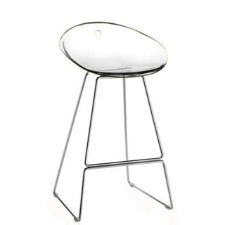 Pedrali Gliss steel stool with sled base and polycarbonate shell