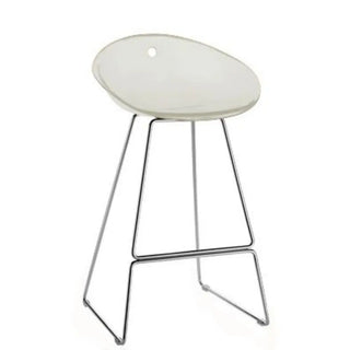Pedrali Gliss steel stool with sled base and polycarbonate shell