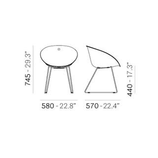 Pedrali Gliss armchair with steel sled base - Buy now on ShopDecor - Discover the best products by PEDRALI design