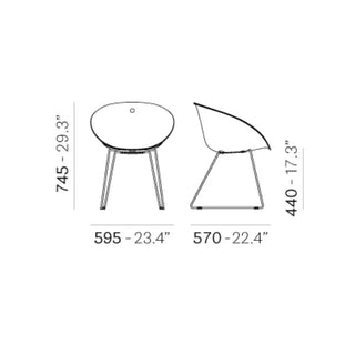 Pedrali Gliss armchair with steel sled base