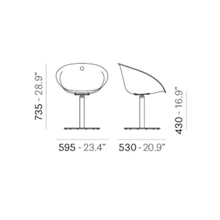 Pedrali Gliss swivel chair with round steel base
