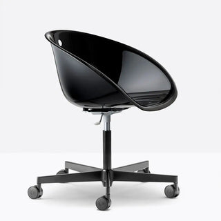 Pedrali Gliss 961 swivel armchair with aluminium five-star base and castors