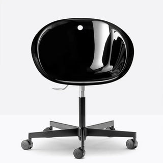 Pedrali Gliss 961 swivel armchair with aluminium five-star base and castors