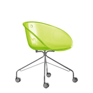 Pedrali Gliss 968 swivel armchair with polycarbonate shell and steel frame