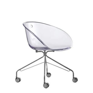 Pedrali Gliss 968 swivel armchair with polycarbonate shell and steel frame