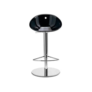 Pedrali Gliss 970 polycarbonate swivel stool with adjustable seat and steel frame Chromed CR Black NE - Buy now on ShopDecor - Discover the best products by PEDRALI design