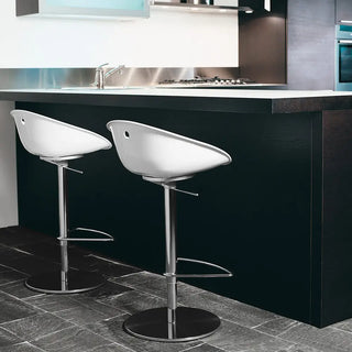 Pedrali Gliss 970 polycarbonate swivel stool with adjustable seat and steel frame