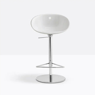 Pedrali Gliss 970 polycarbonate swivel stool with adjustable seat and steel frame Chromed CR White BI - Buy now on ShopDecor - Discover the best products by PEDRALI design
