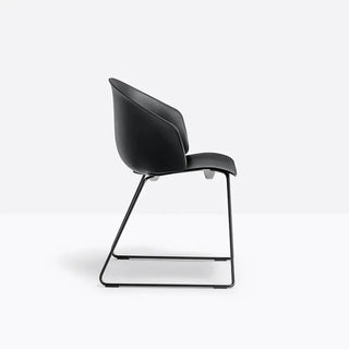 Pedrali Grace 411 armchair with polypropylene shell and steel sled frame
