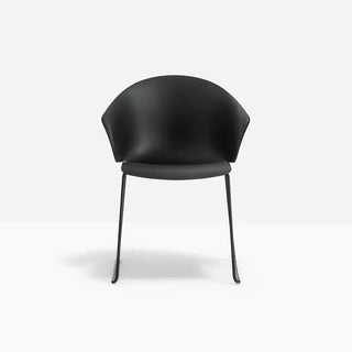 Pedrali Grace 411 armchair with polypropylene shell and steel sled frame Black Black NE - Buy now on ShopDecor - Discover the best products by PEDRALI design