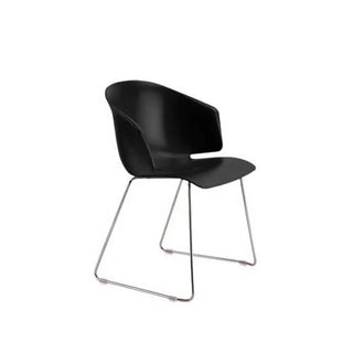 Pedrali Grace 411 armchair with polypropylene shell and steel sled frame