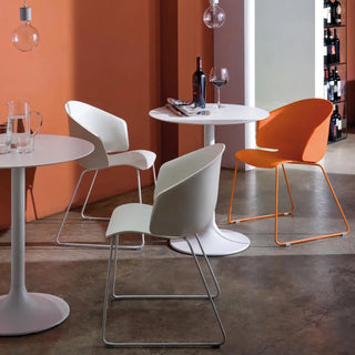 Pedrali Grace 411 armchair with polypropylene shell and steel sled frame - Buy now on ShopDecor - Discover the best products by PEDRALI design