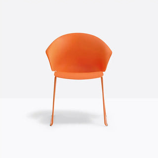 Pedrali Grace 411 armchair with polypropylene shell and steel sled frame Orange AR200 Orange AR - Buy now on ShopDecor - Discover the best products by PEDRALI design