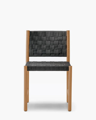 Pedrali Griante 3800 teak wood chair with seat and backrest in polypropylene ribbon OUTDOOR