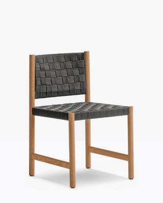 Pedrali Griante 3800 teak wood chair with seat and backrest in polypropylene ribbon OUTDOOR