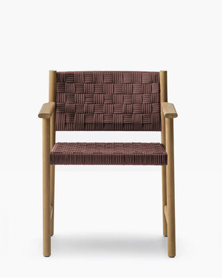Pedrali Griante 3805 teak wood armchair with seat and backrest in polypropylene ribbon OUTDOOR TEAK Cord weaving brown MA - Buy now on ShopDecor - Discover the best products by PEDRALI design