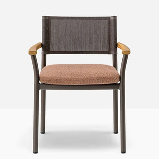 Pedrali Guinea 3695 aluminium chair with seat and backrest in waterproof textile mesh and cushion