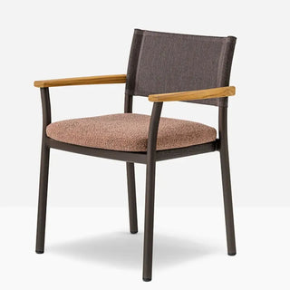 Pedrali Guinea 3695 aluminium chair with seat and backrest in waterproof textile mesh and cushion