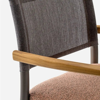 Pedrali Guinea 3695 aluminium chair with seat and backrest in waterproof textile mesh and cushion