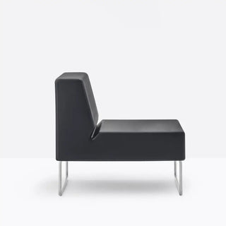 Pedrali Host Lounge 790 polyethylene lounge chair with stainless steel sled frame Brushed stainless AC Black NE - Buy now on ShopDecor - Discover the best products by PEDRALI design