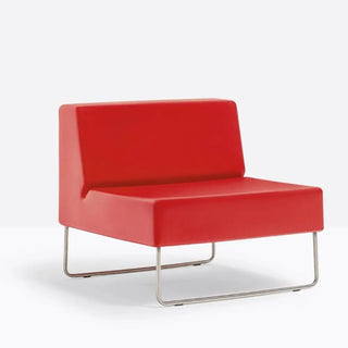 Pedrali Host Lounge 790 polyethylene lounge chair with stainless steel sled frame