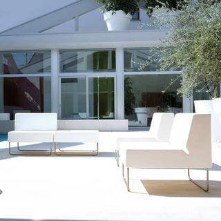 Pedrali Host Lounge 790 polyethylene lounge chair with stainless steel sled frame