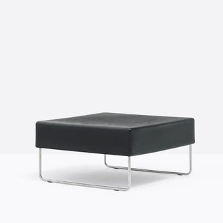 Pedrali Host Lounge 792 polyethylene lounge pouf with stainless steel sled frame