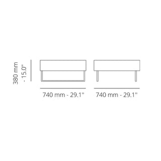 Pedrali Host Lounge 792 polyethylene lounge pouf with stainless steel sled frame - Buy now on ShopDecor - Discover the best products by PEDRALI design