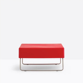 Pedrali Host Lounge 792 polyethylene lounge pouf with stainless steel sled frame