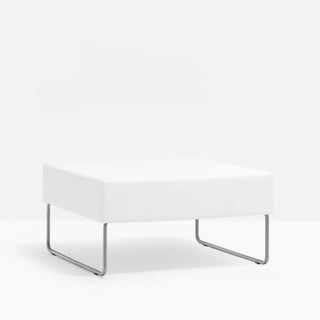 Pedrali Host Lounge 792 polyethylene lounge pouf with stainless steel sled frame